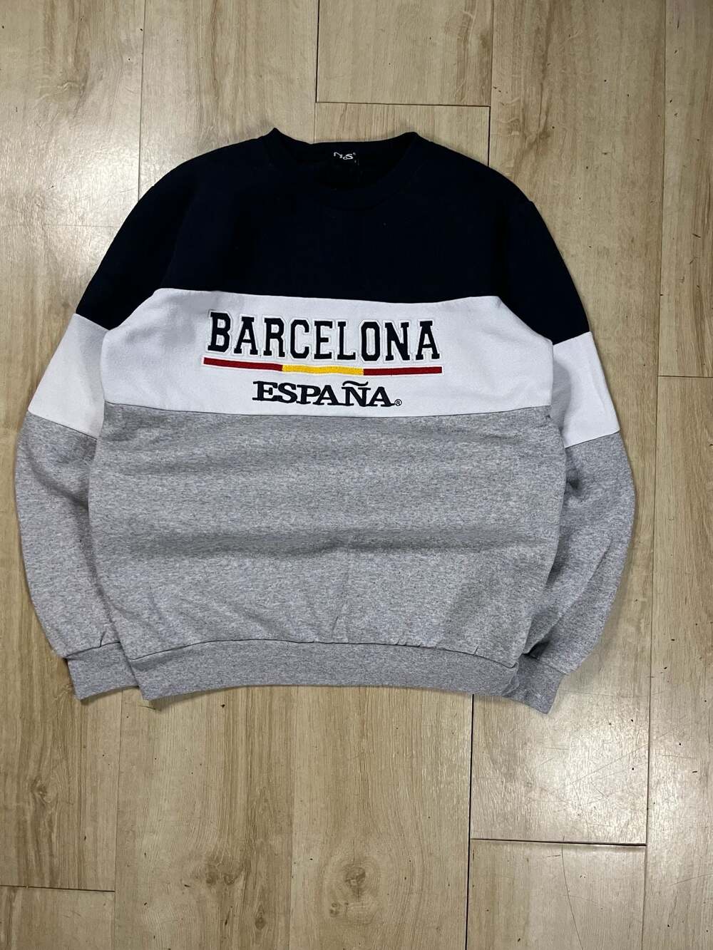 NOS Barcelona Espana Color Block Crewneck Sweatshirt